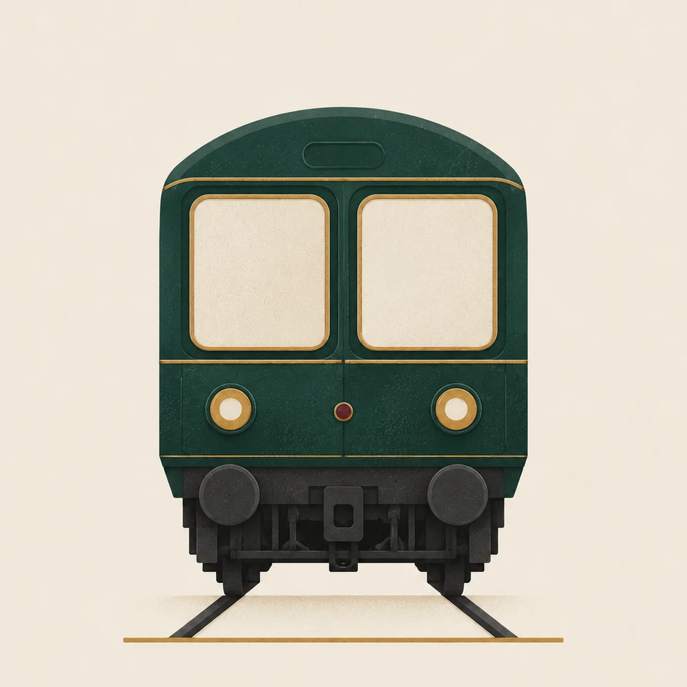 Illustration of a green train, marking the walk from Whitton station
