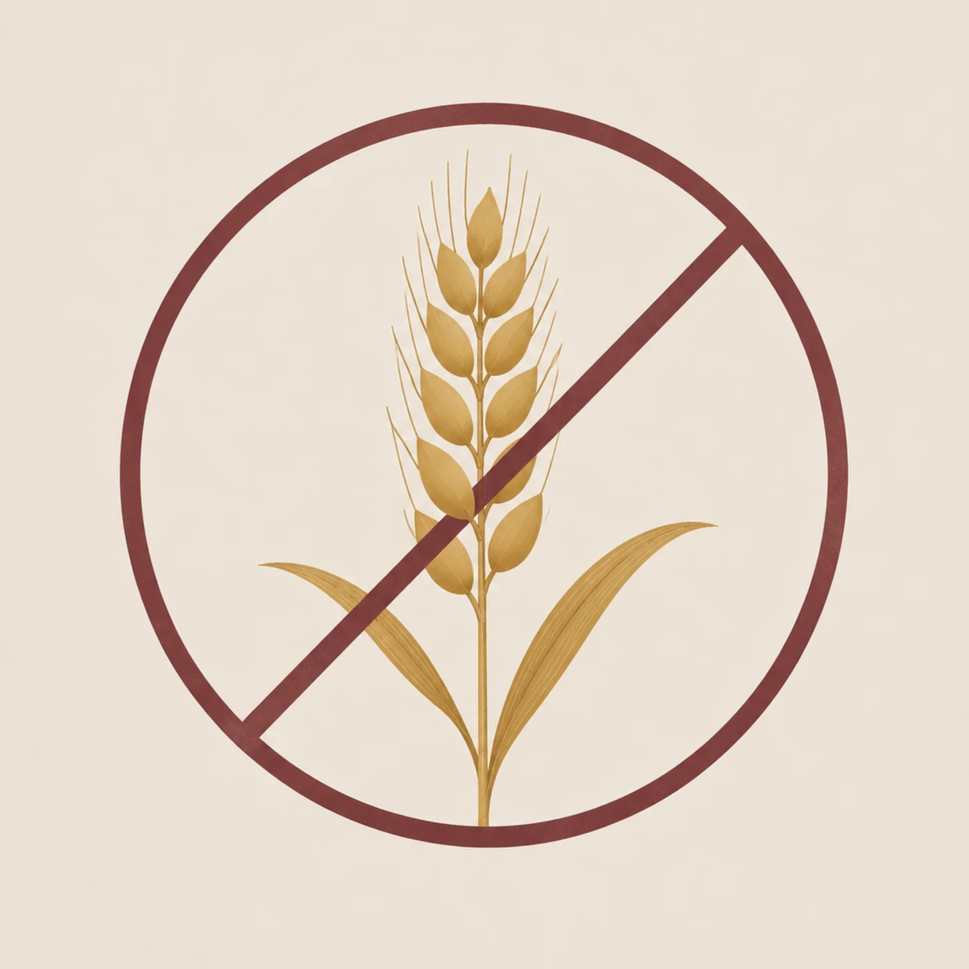 Illustration of an ear of wheat crossed out, marking gluten-free dishes